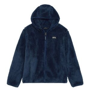 Eddie Bauer Youth Kid's High Pile Plush Hooded Full Zip Jacket